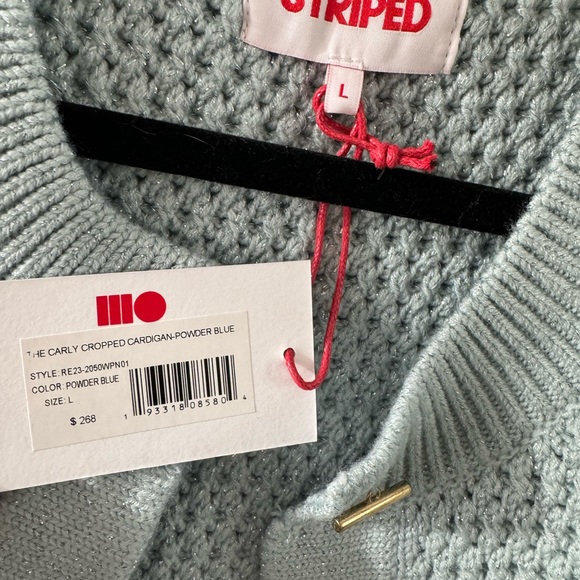 Solid & Striped Carly Blue Sparkle Cardigan, size L - Picture 6 of 9